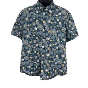 Kennington Mens XL Extra Large Short Sleeve Button Down Shirt Collar Blue EUC